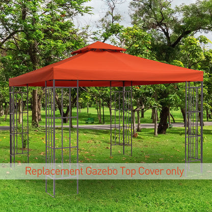 Outsunny Gazebo Replacement Canopy 3x3 m-Rusty Red