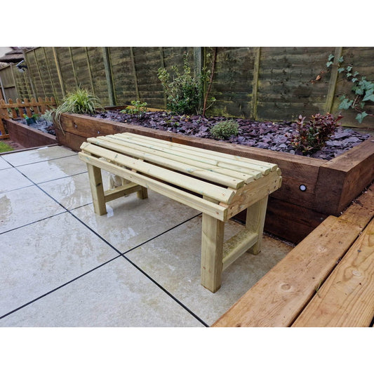 Backless Garden Bench by Churnet Valley - 2 Seats - AC10