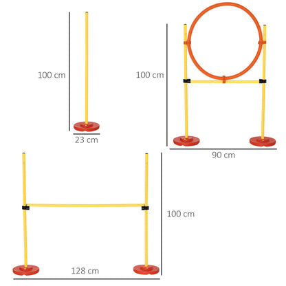 Pawhut Portable Pet Agility Training Obstacle Set For Dogs W/ Adjustable High Jumping Pole