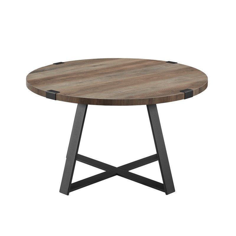 Rustic Circular Coffee Table Grey