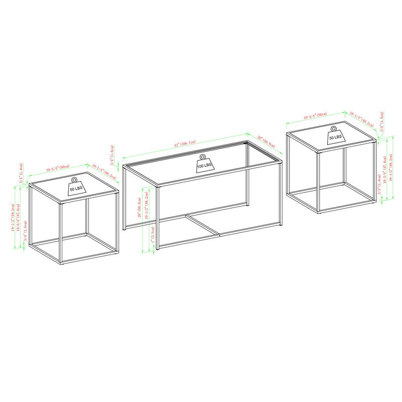 Marbleiz Nest of Not Applicable Tables Marbleiz & Metal Clear