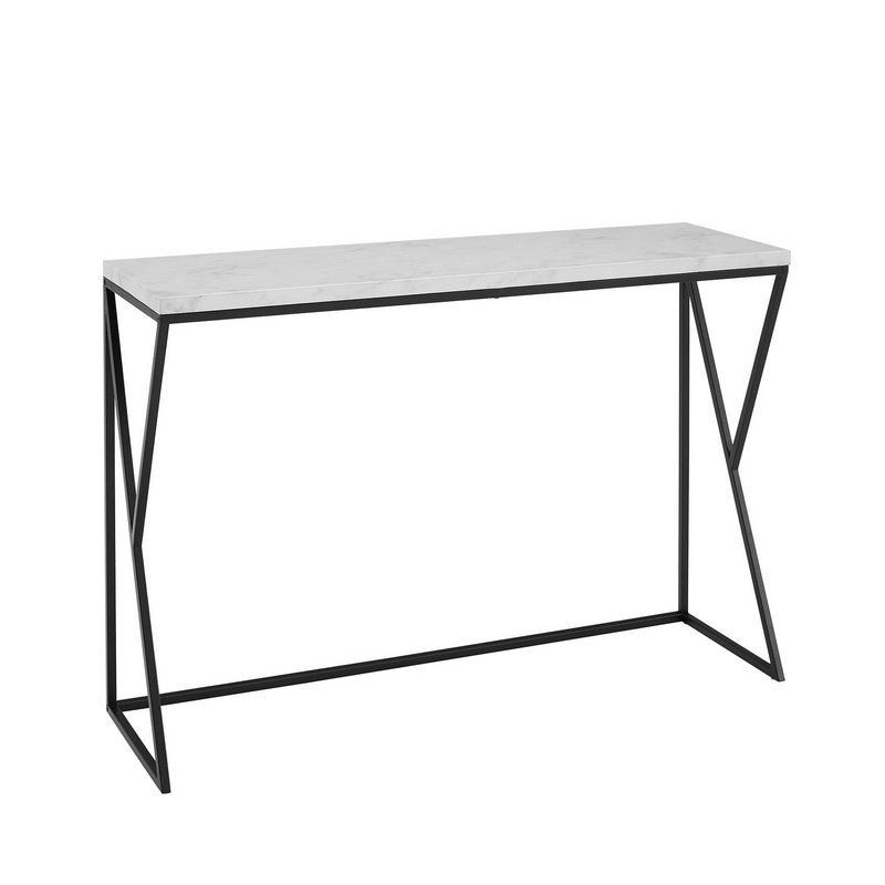 Marbleiz Console Table Marbleiz & Metal Black & White