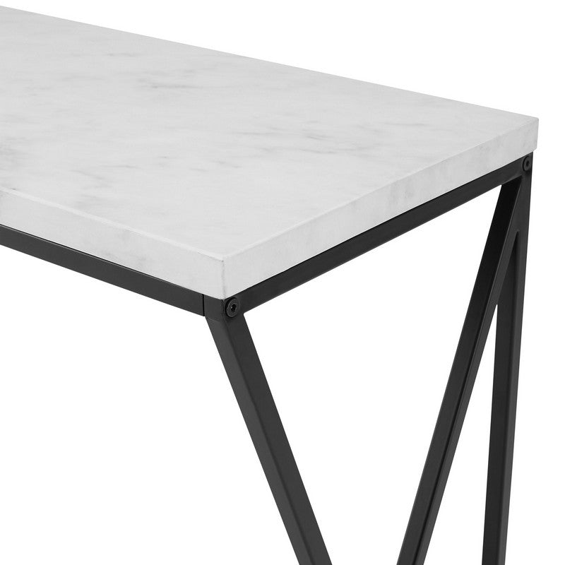 Marbleiz Console Table Marbleiz & Metal Black & White