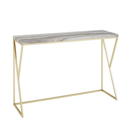 Marbleiz Console Table Marbleiz & Metal Grey & Gold