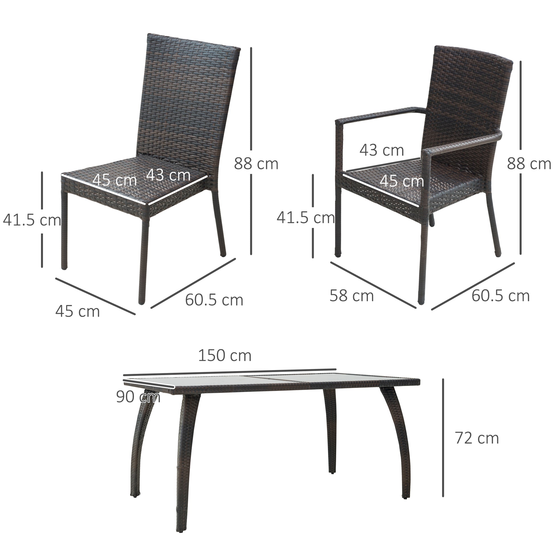 Outsunny 7 Pieces Garden Dining Set