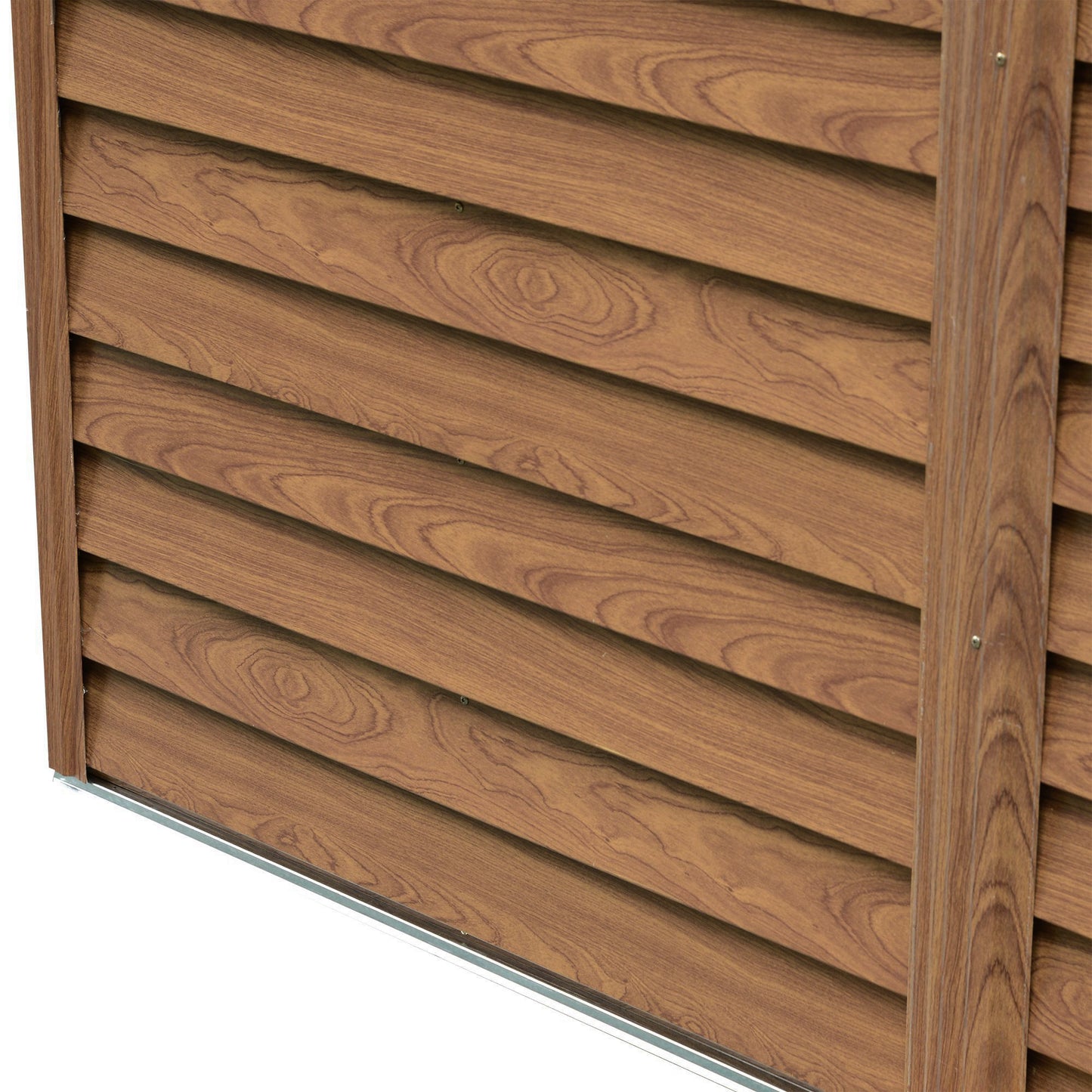 Moderna 7.7 x 64' Double Door Apex Garden Shed With Ventilation Steel & Polypropylene Light Brown by Steadfast