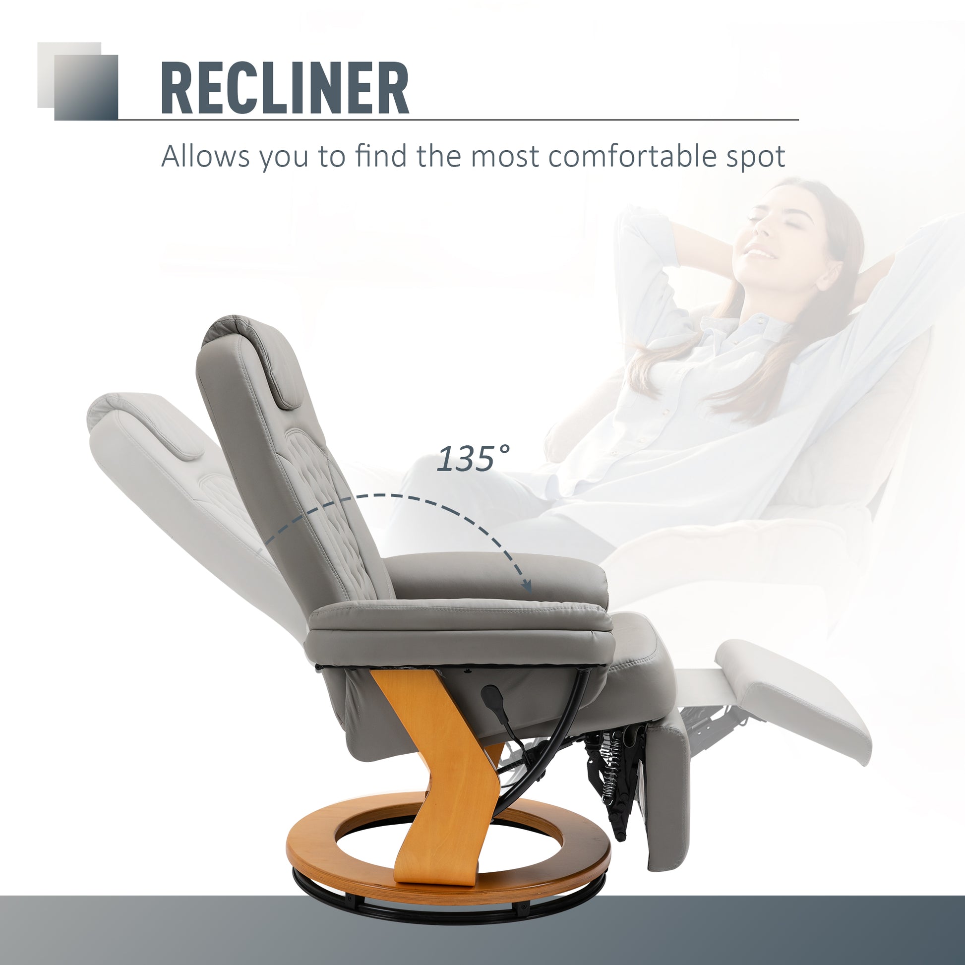 Homcom PU Recliner Chair with Footrest