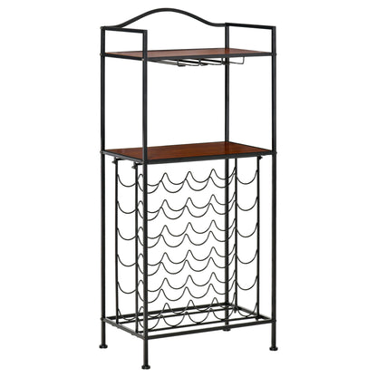 Homcom Industrial 30-bottle Wine Rack Barker's Rack Bar Storage with Glass Holders