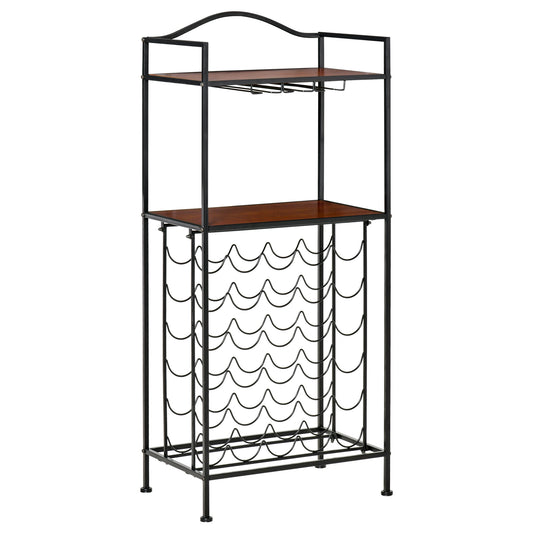 Homcom Industrial 30-bottle Wine Rack Barker's Rack Bar Storage with Glass Holders