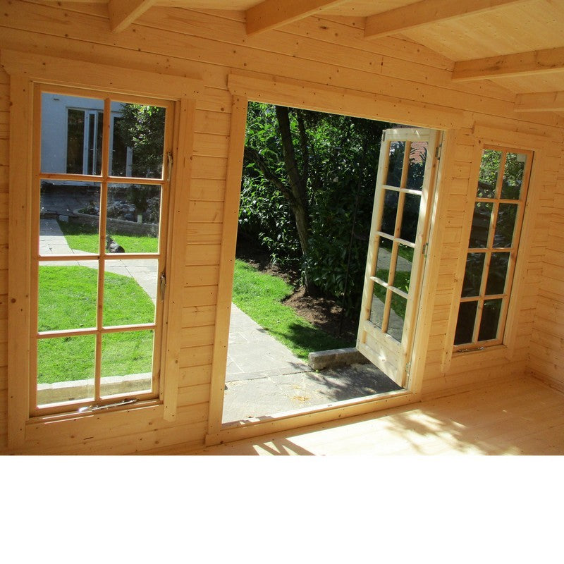 Shire Argyll 11' 9" x 7' 10" Apex Log Cabin - Premium 34mm Cladding Tongue & Groove