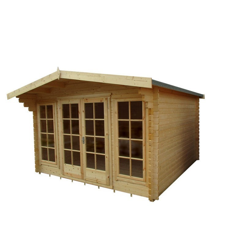 Shire Argyll 11' 9" x 7' 10" Apex Log Cabin - Premium 34mm Cladding Tongue & Groove