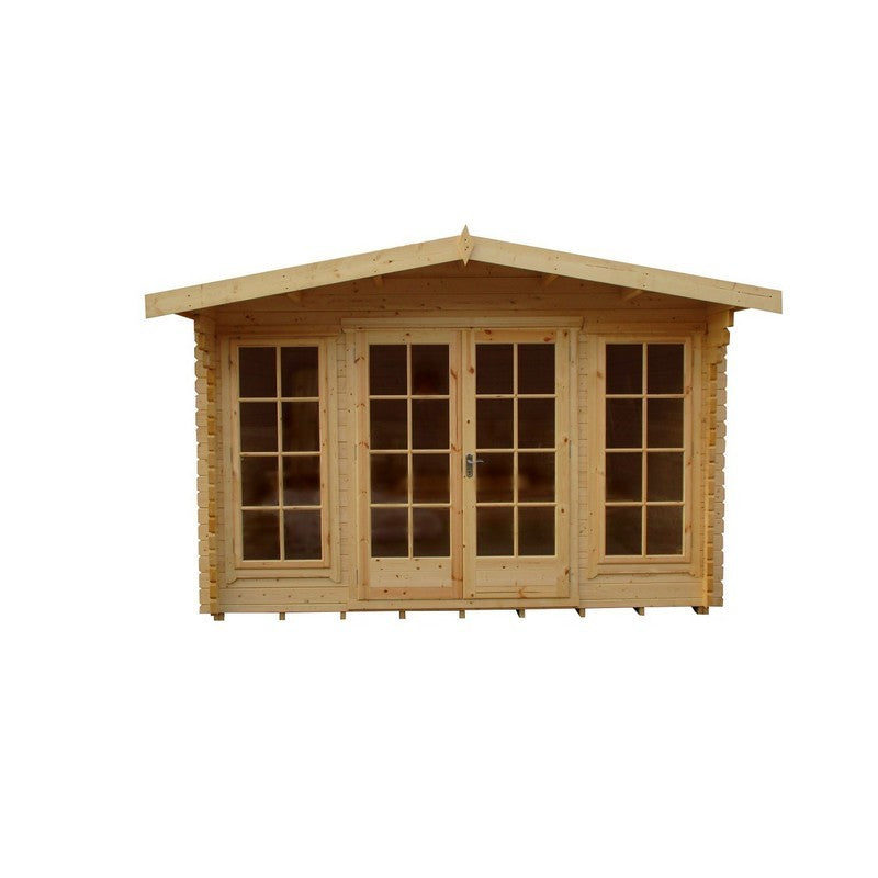 Shire Argyll 11' 9" x 7' 10" Apex Log Cabin - Premium 34mm Cladding Tongue & Groove