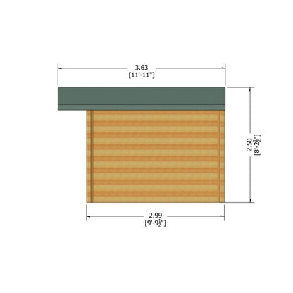 Shire Argyll 11' 9" x 9' 9" Apex Log Cabin - Premium 34mm Cladding Tongue & Groove