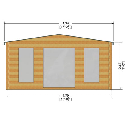 Shire Argyll 15' 8" x 9' 9" Apex Log Cabin - Premium 28mm Cladding Tongue & Groove