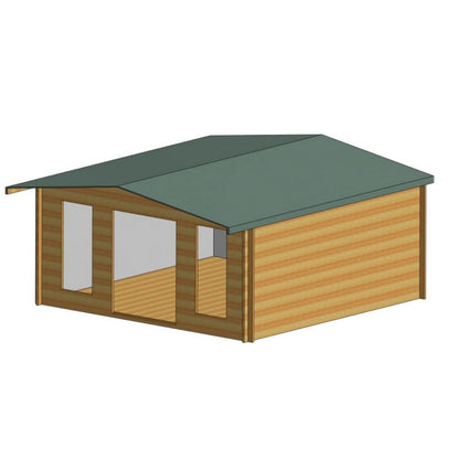 Shire Argyll 15' 8" x 15' 8" Apex Log Cabin - Premium 28mm Cladding Tongue & Groove