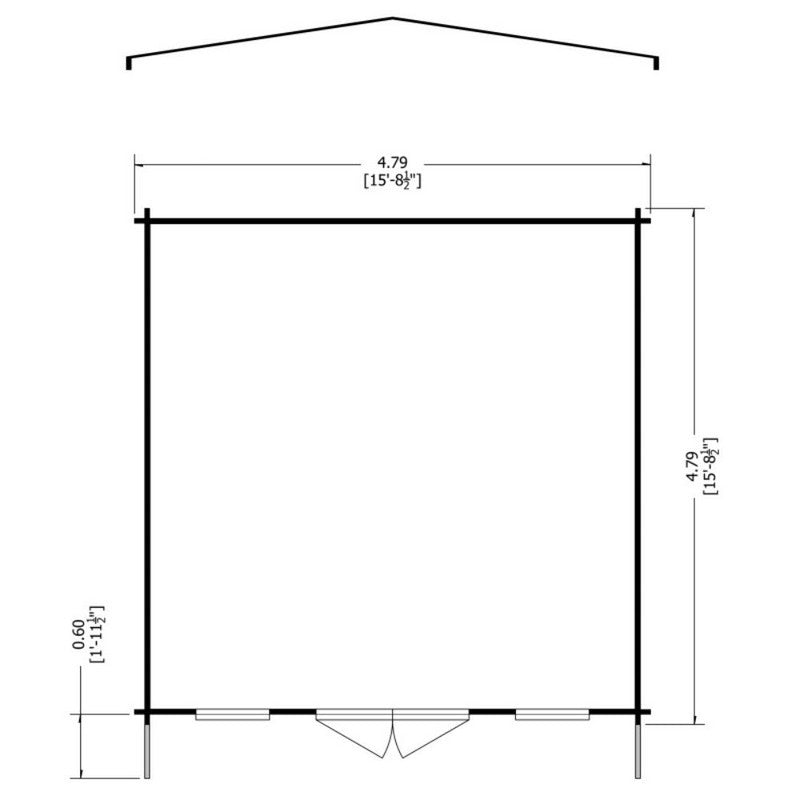 Shire Argyll 15' 6" x 15' 8" Apex Log Cabin - Premium 44mm Cladding Tongue & Groove