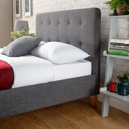 Ashbourne Double Bed Fabric Grey 5 x 7ft