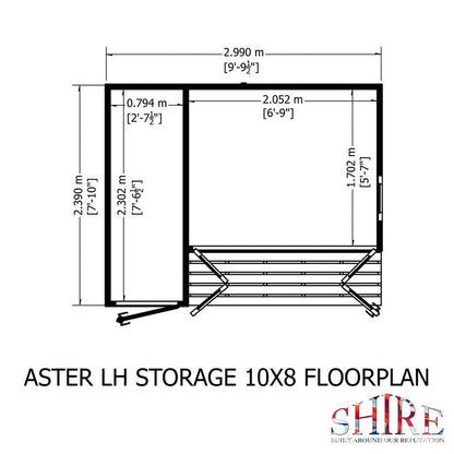 Shire Aster 7' 10" x 9' 9" Pent Summerhouse - Premium Dip Treated Shiplap