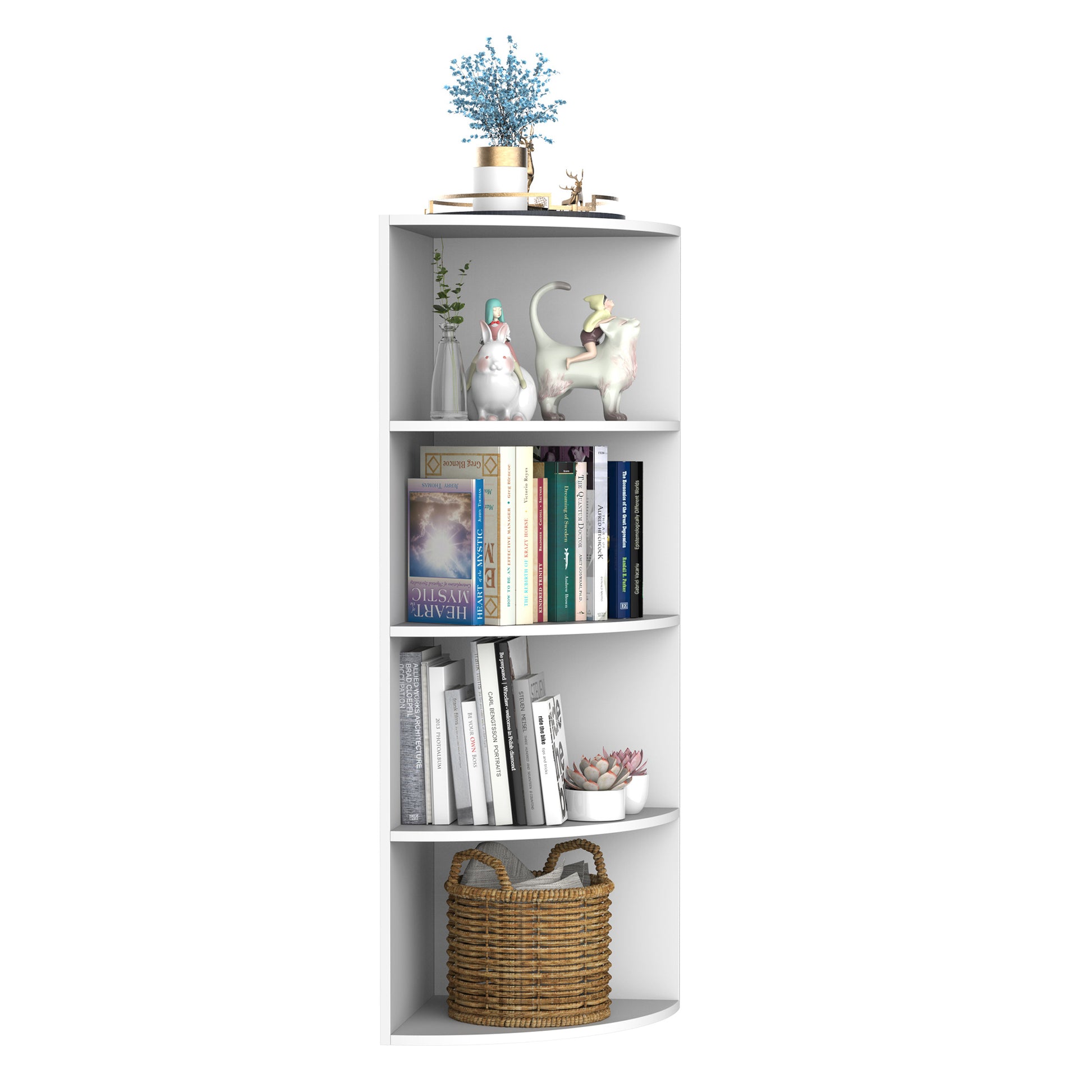 Homcom Four-Tier Corner Storage Unit - White