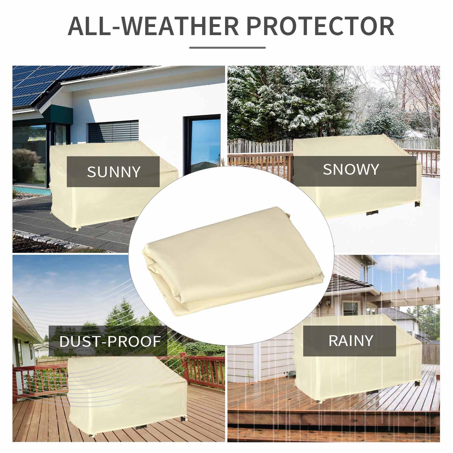 Outsunny Outdoor Furniture Cover 2 Seater Waterproof Protection Tough PVC Wind Rain Dust UV Shelter