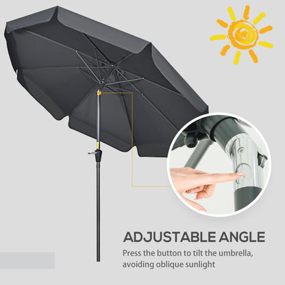 Outsunny 2.7m Patio Parasol Garden Umbrellas Outdoor Sun Shade Table Umbrella with Tilt