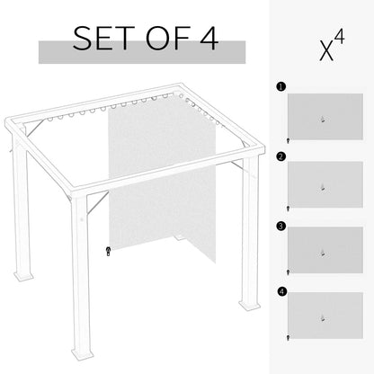 Outsunny 4 Pack Universal Gazebo Replacement Sidewalls Privacy Panel For 3 X 4M Canopy