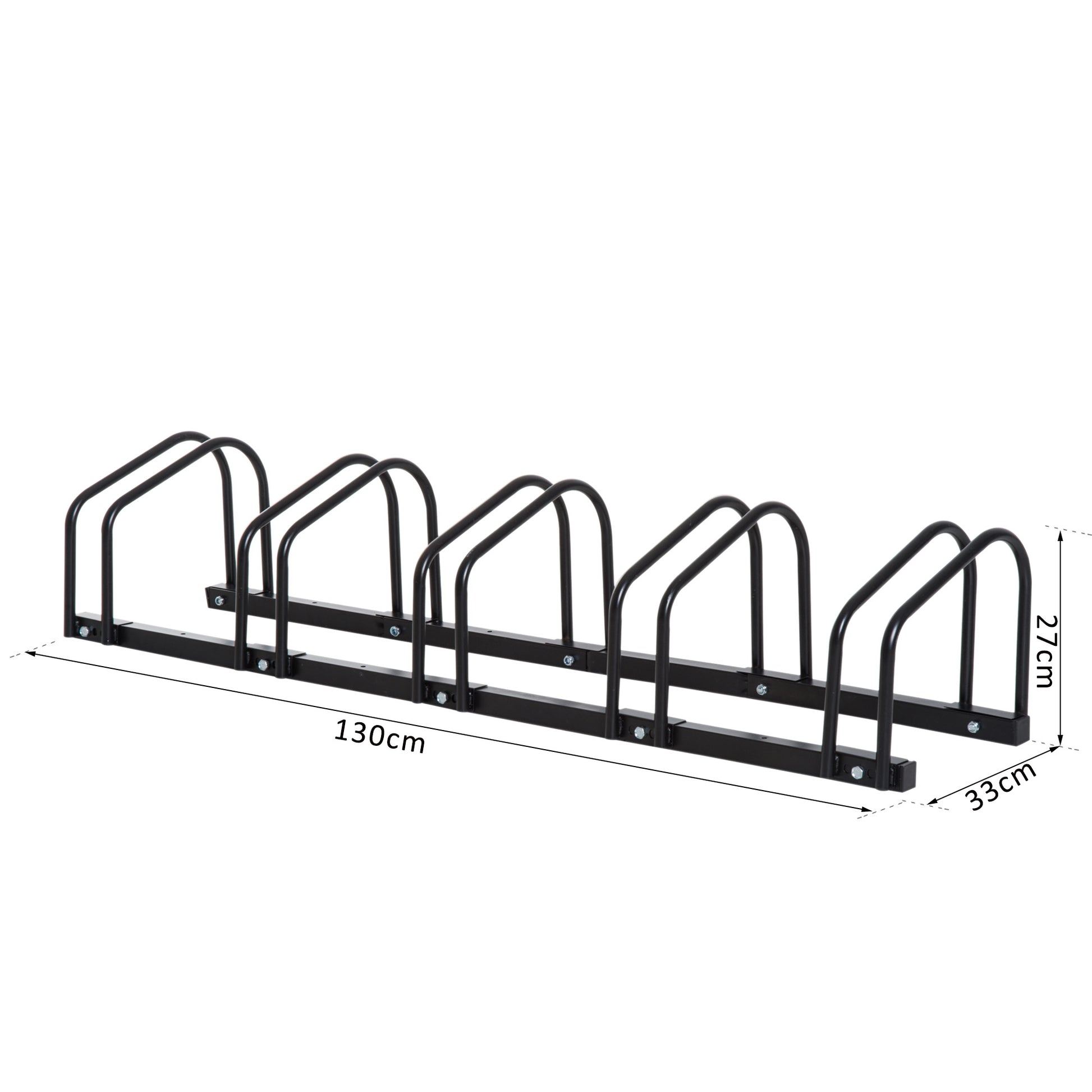 Homcom Bike Stand Parking Rack Floor or Wall Mount Bicycle Cycle Storage Locking Stand (5 Racks