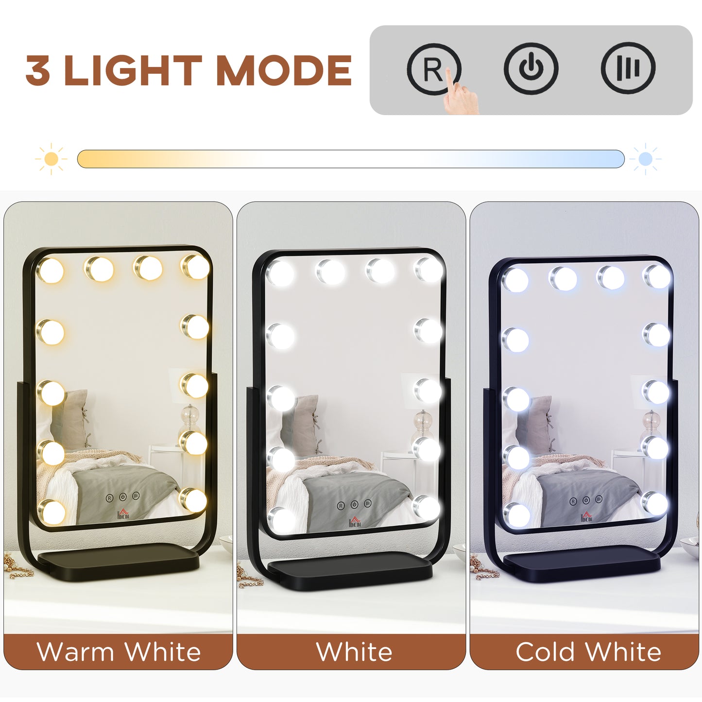 Homcom Hollywood Makeup Mirror with LED Lights