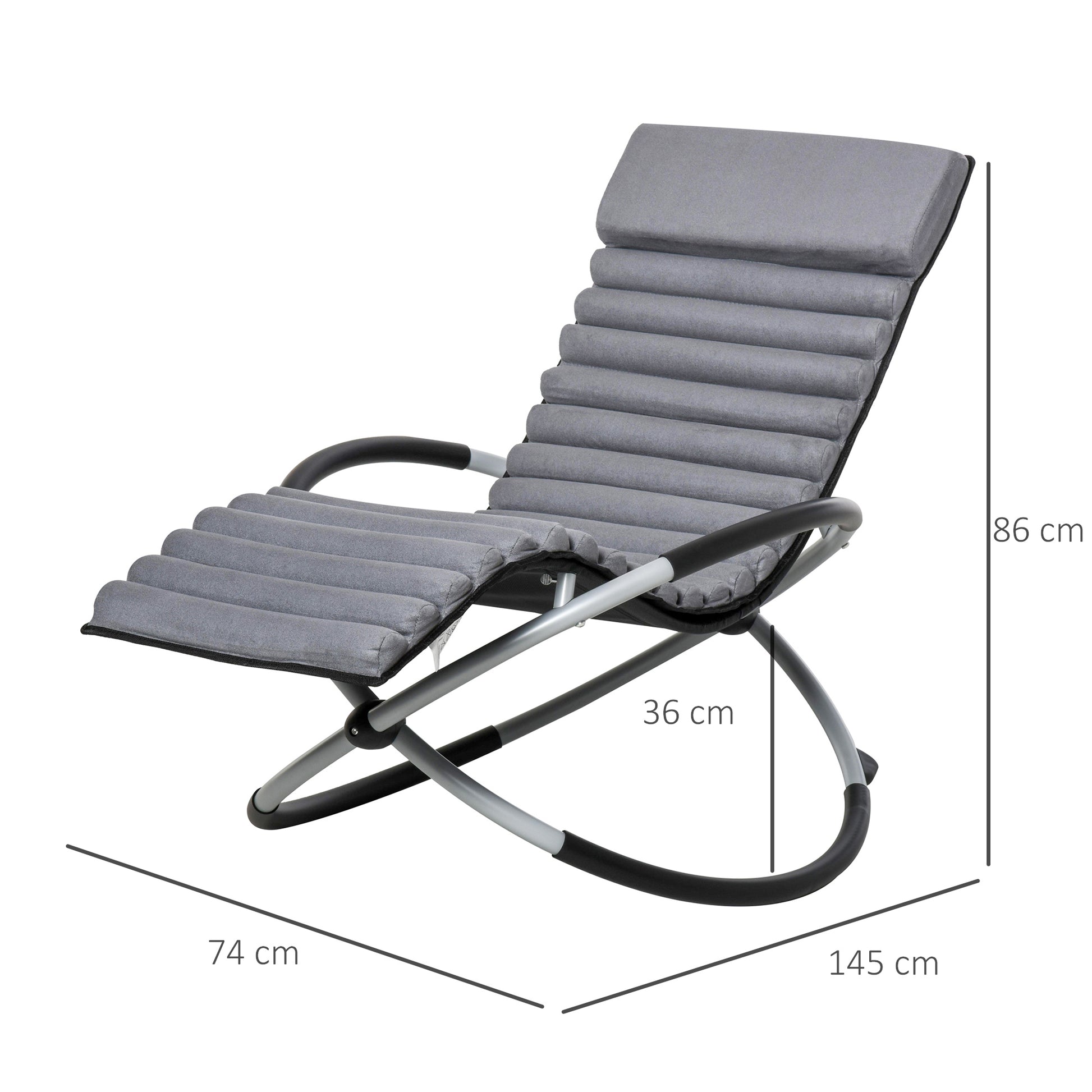 Outsunny Zero Gravity Chair Orbital Rocking Chair with Design Anti-drop for Indoor & Outdoor 145x74x86cm