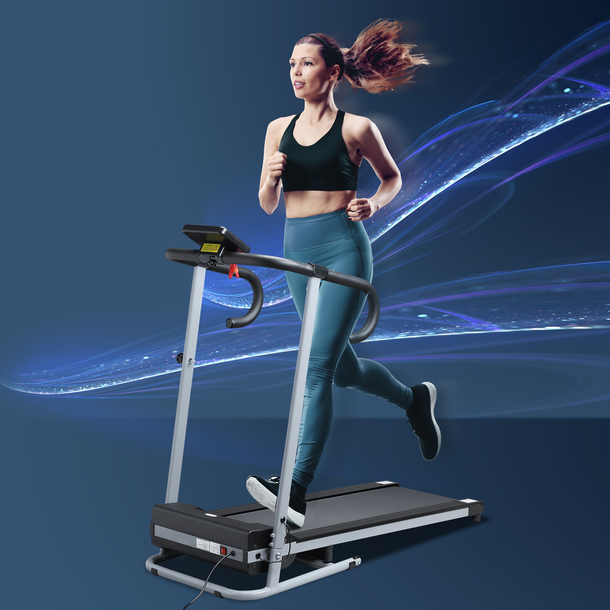 Homcom Electric Treadmill Home Running Machine 500W 28kg-Black/Grey