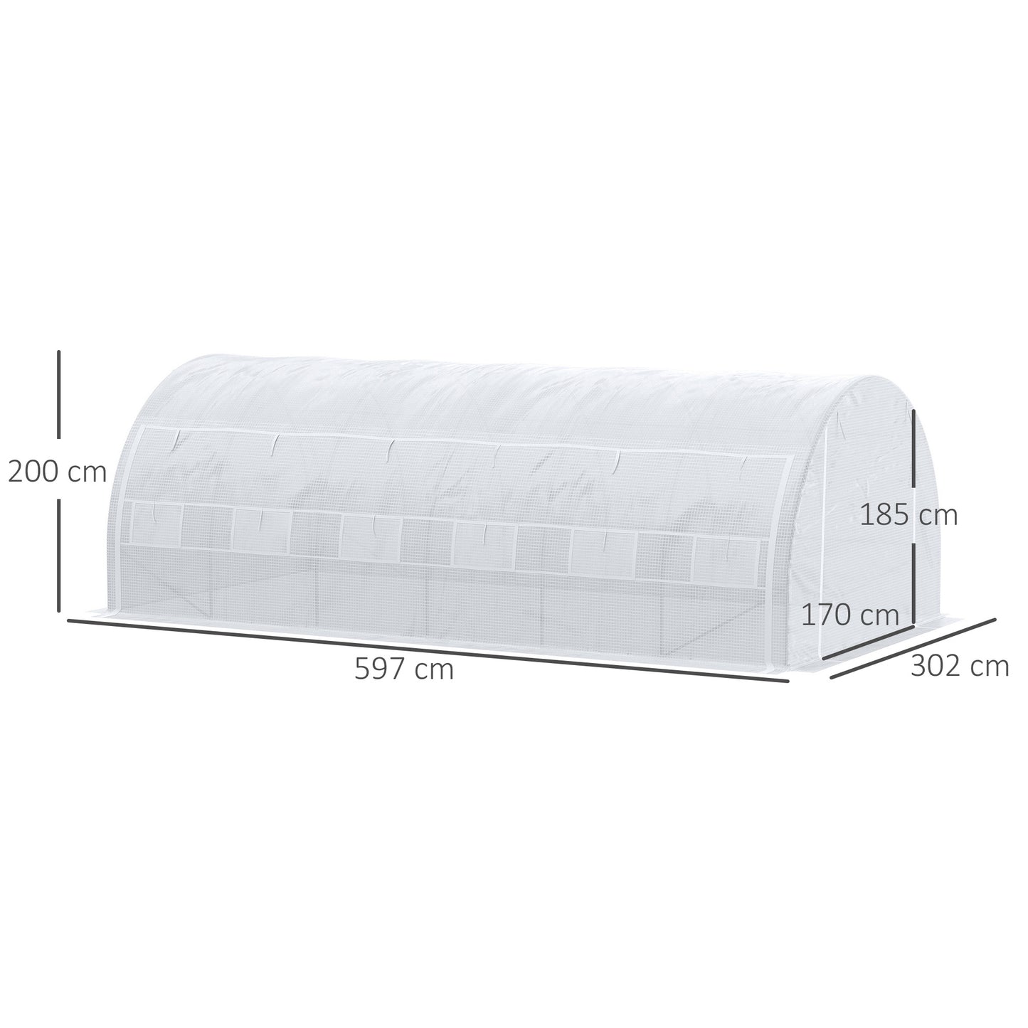 Outsunny 6 x 3 x 2 m Polytunnel Greenhouse