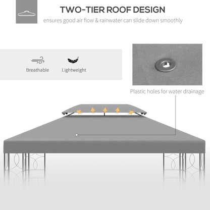 Outsunny 3x4m Gazebo Canopy Replacement Cover