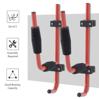 Homcom Canoe/Kayak Aluminum Wall Mount Hangers-Red