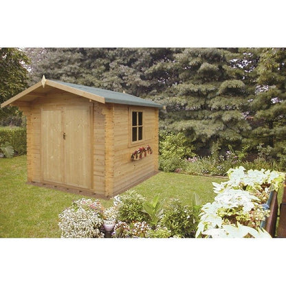 Shire Ashdown 11' 9" x 11' 9" Apex Log Cabin - Premium 70mm Cladding Tongue & Groove