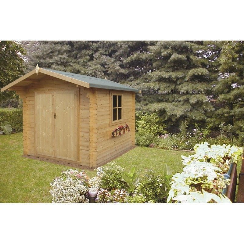 Shire Ashdown 11' 9" x 11' 9" Apex Log Cabin - Premium 44mm Cladding Tongue & Groove