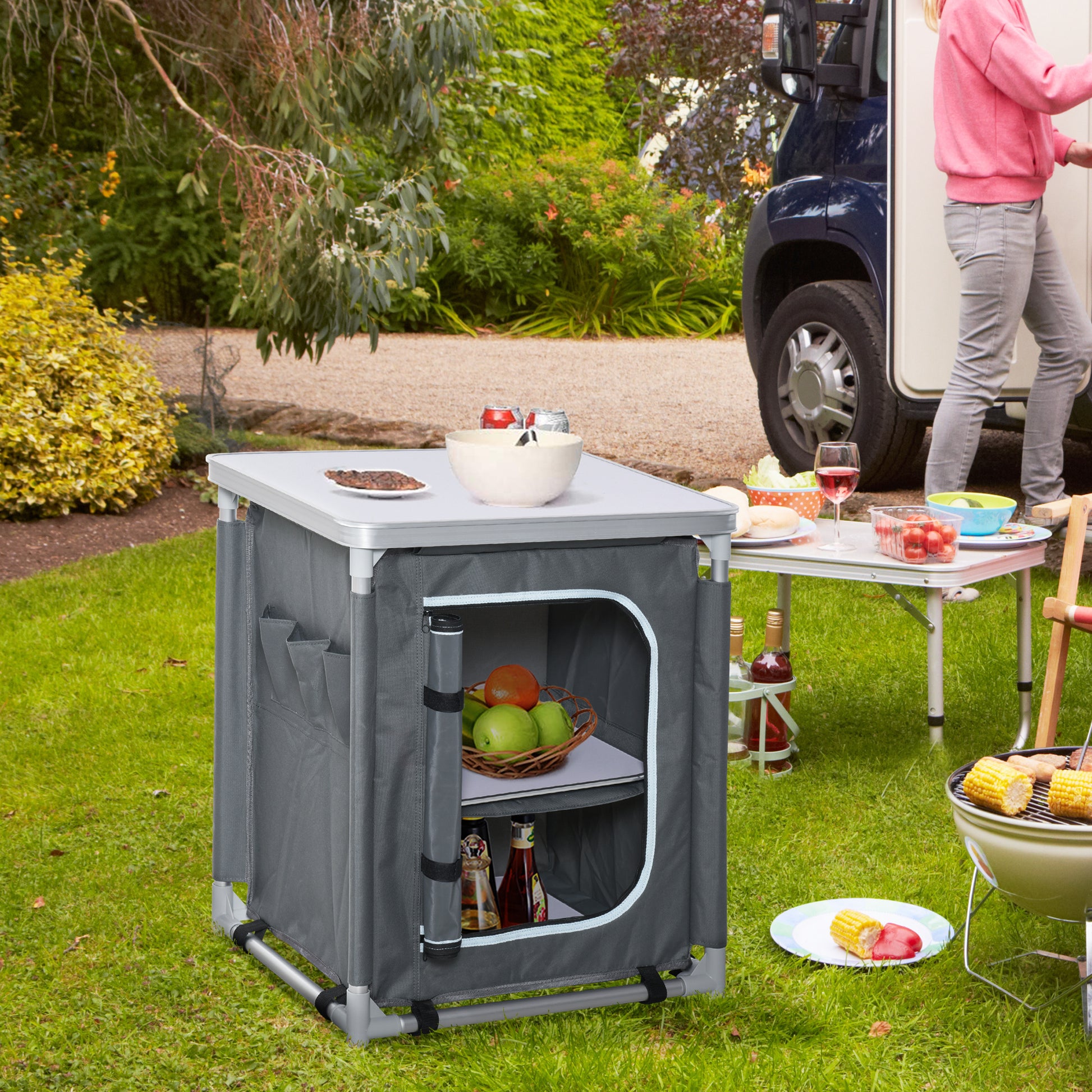 Outsunny Aluminum Camping Cupboard