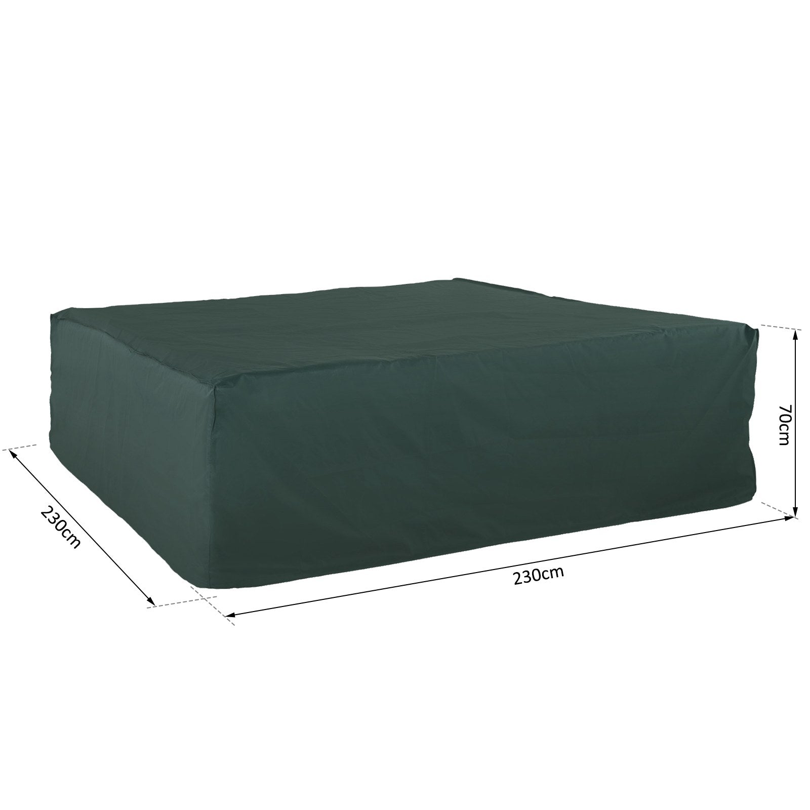 Outsunny PVC Coated Large Square 600D Waterproof Outdoor Furniture Cover Green