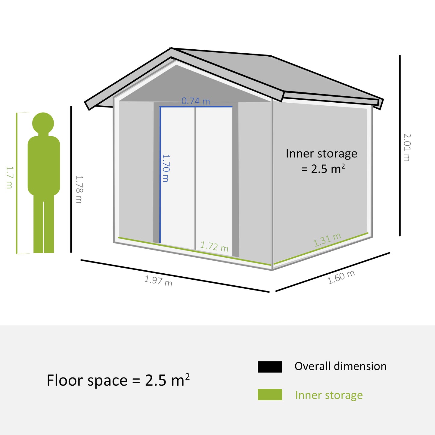 Moderna 6.5 x 5.2' Double Door Apex Garden Shed With Ventilation Steel & Polypropylene Light Brown by Steadfast