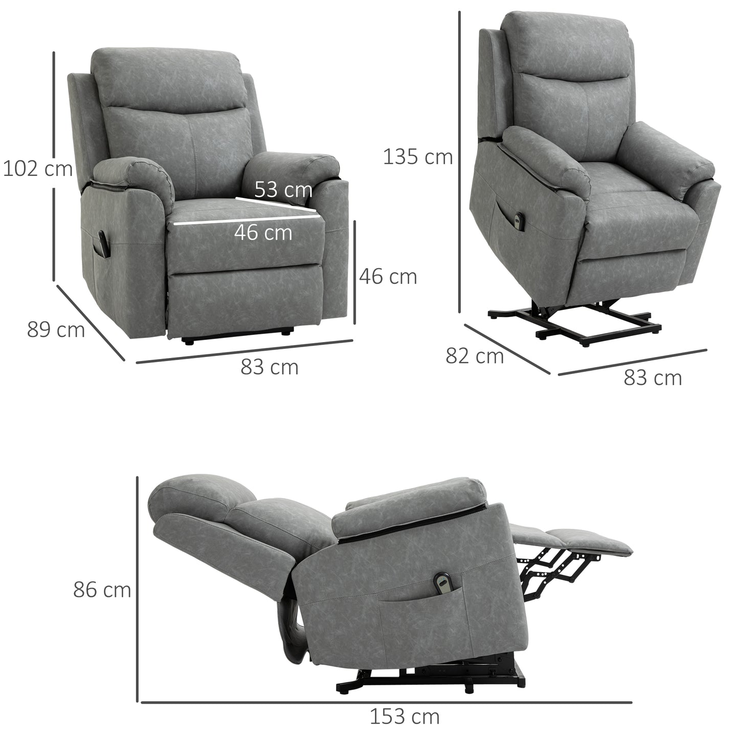 Homcom Power Lift Chair Electric Riser Recliner for Elderly