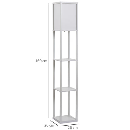 Homcom Medium-density fibreboard 4-Tier Floor Lamp White