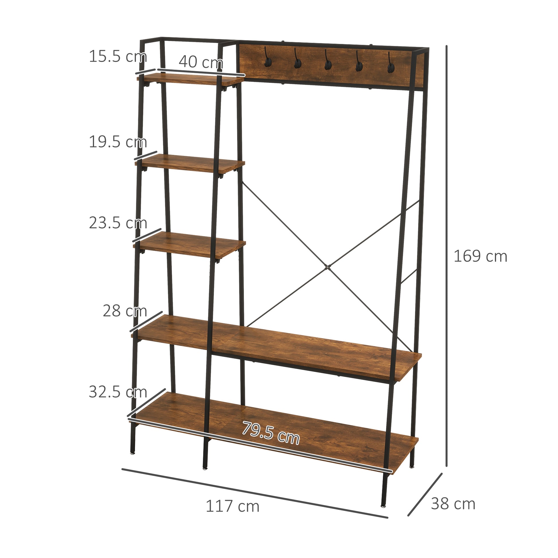 Homcom Industrial Coat Rack Stand