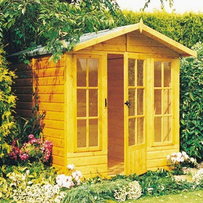 Shire Badminton 6' 8" x 9' 8" Apex Summerhouse - Premium Dip Treated Shiplap