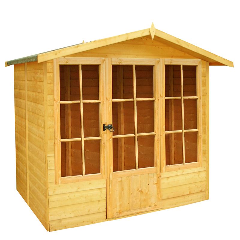 Shire Badminton 6' 8" x 9' 8" Apex Summerhouse - Premium Dip Treated Shiplap