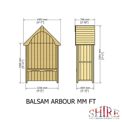 Shire Balsam Garden Arbour 5' x 3'