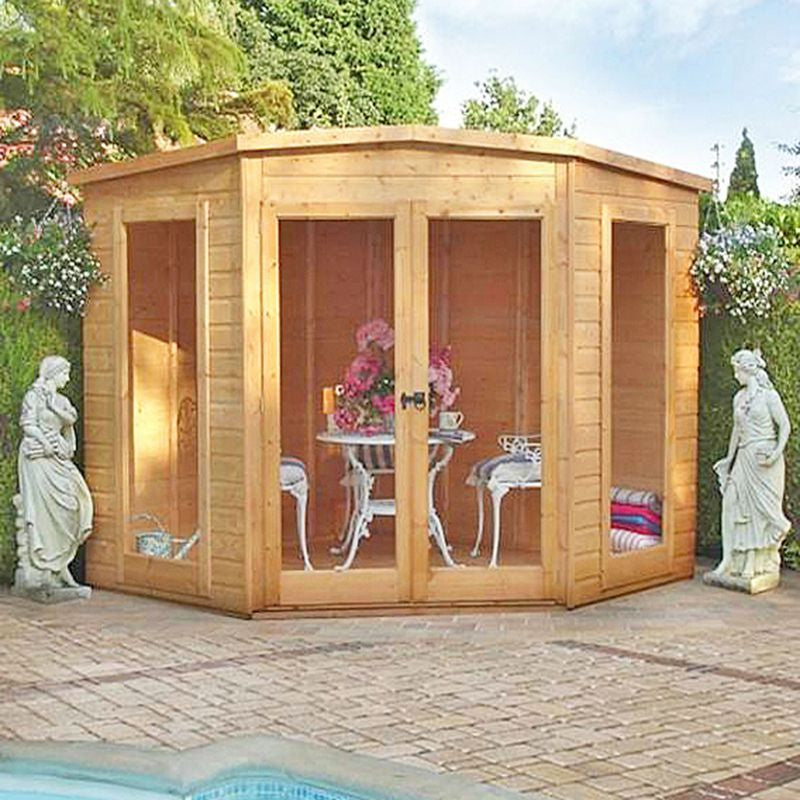 Shire Barclay 7' 4" x 7' 4" Flat Summerhouse - Premium Dip Treated Shiplap