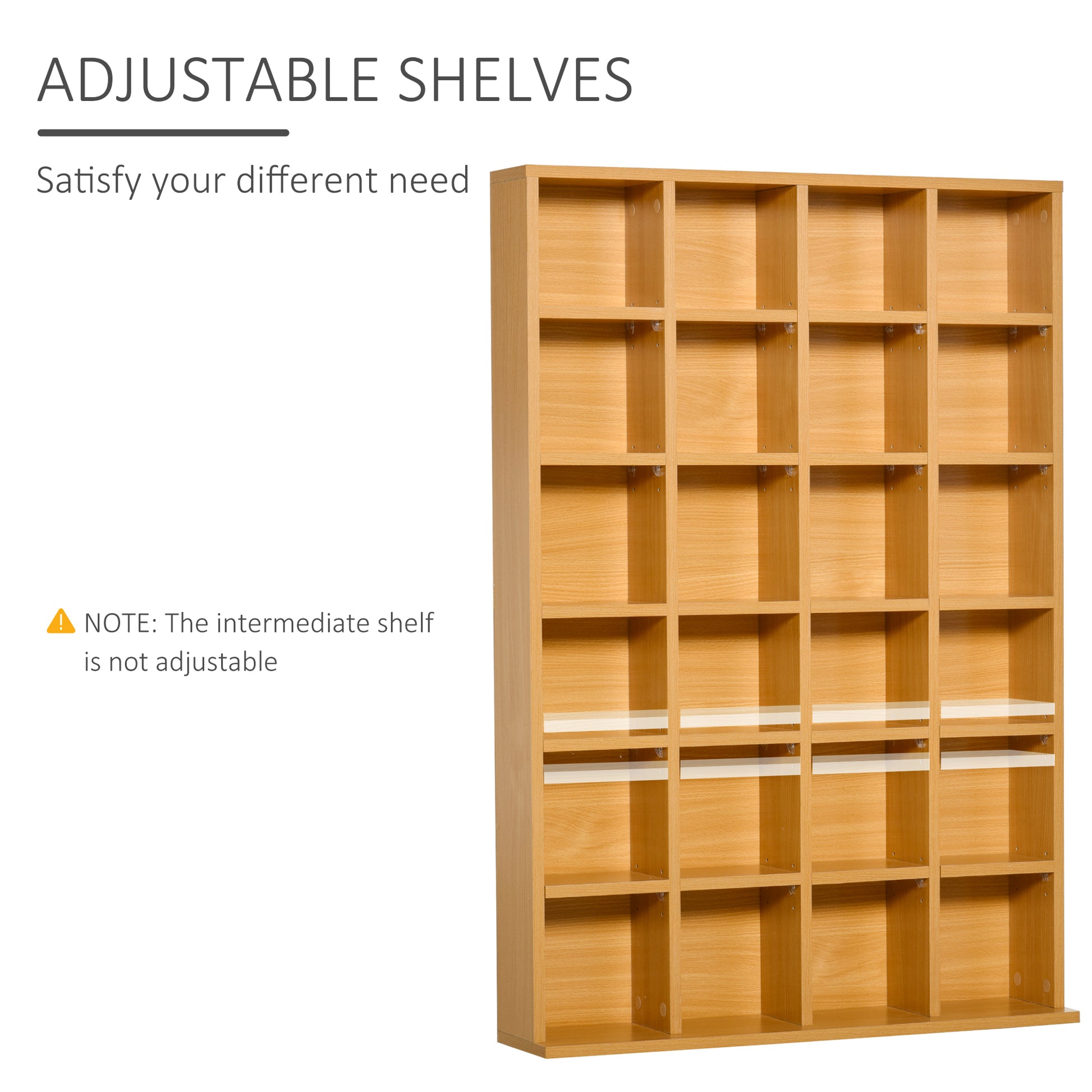 Homcom 26-Section Multimedia Shelving Unit With Adjustable Shelves - Brown