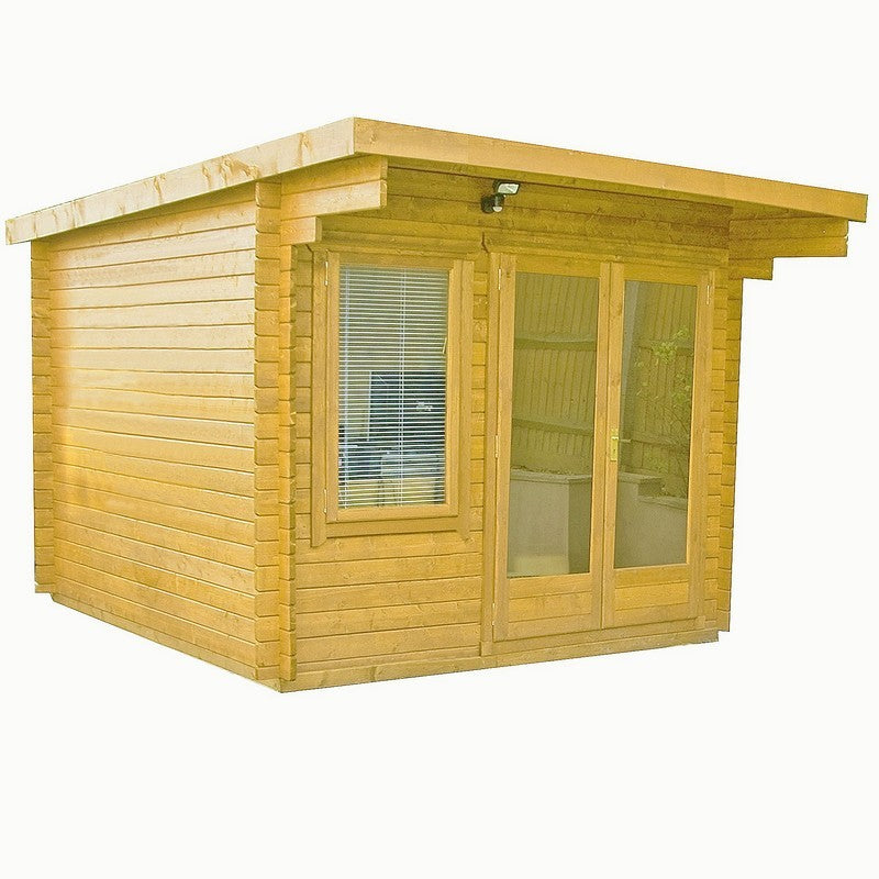 Shire Belgravia 11' 9" x 9' 9" Pent Log Cabin - Classic 28mm Cladding Tongue & Groove