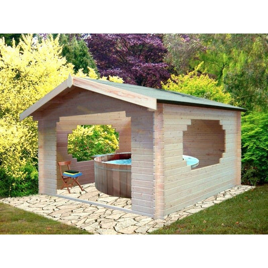 Shire Bere 10' 9" x 10' 9" Apex Log Cabin - Premium 28mm Cladding Tongue & Groove