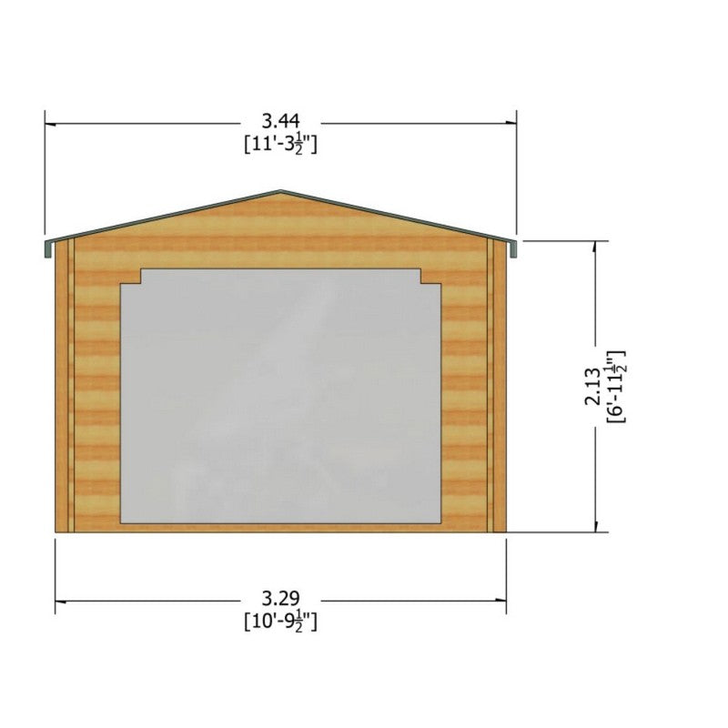 Shire Bere 10' 9" x 10' 9" Apex Log Cabin - Premium 28mm Cladding Tongue & Groove