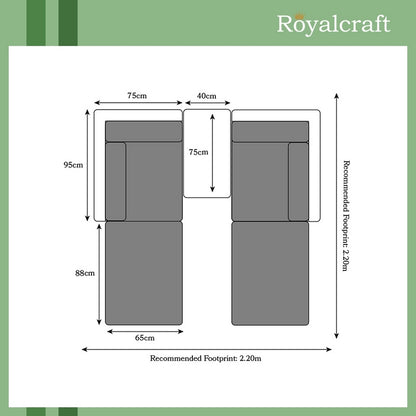 Marseille Rattan Garden Sofa Set by Royalcraft - 4 Seats Ivory Cushions - Croft Home & Garden